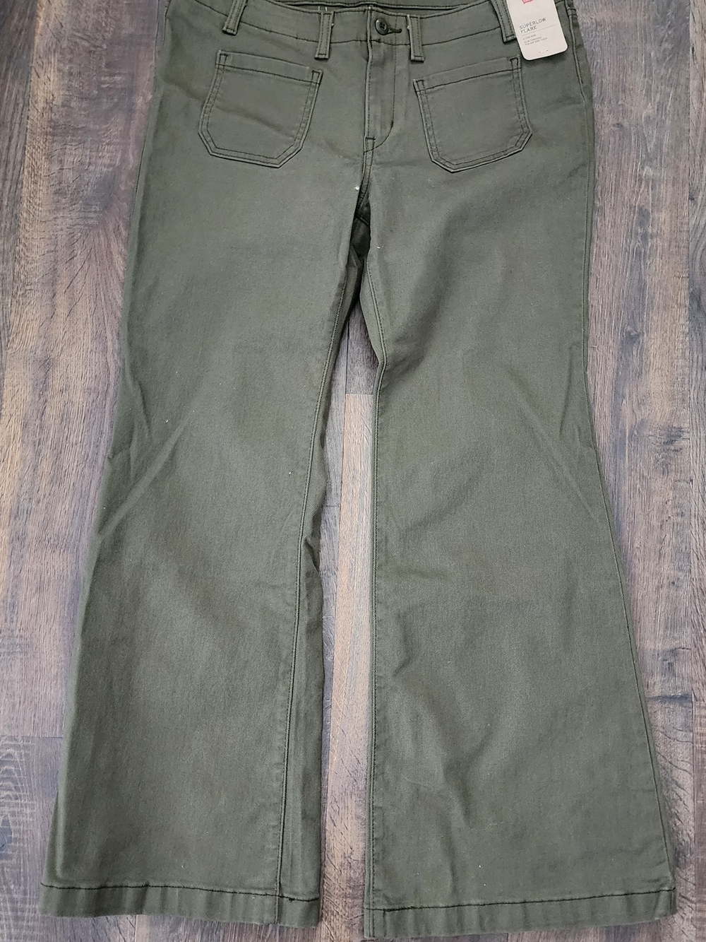 Levi's Olive Green Wide Leg Jeans